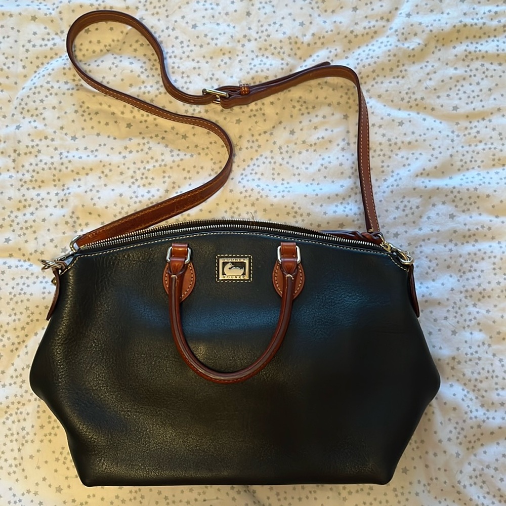 Dooney and Bourke Black/Tan satchel purse
